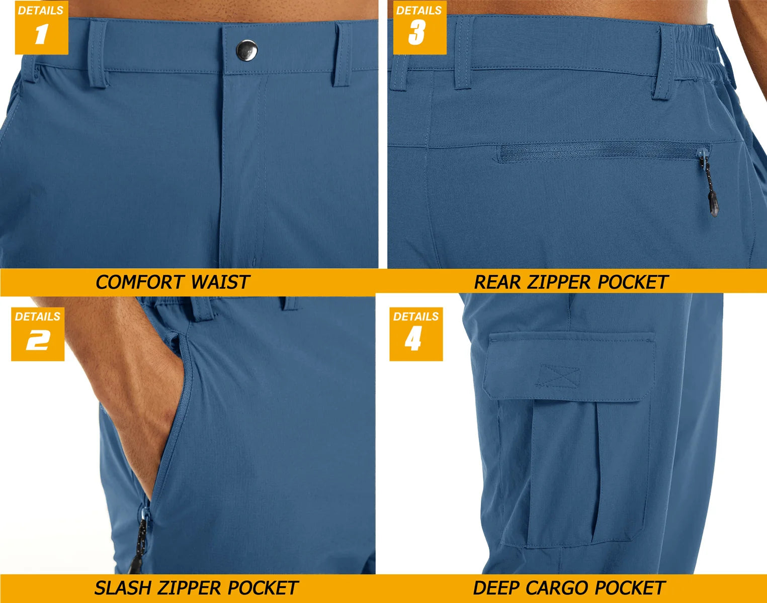 Miami TAC -Summer Rápido Dry 3/4 Capri Pantalones Capri Múltiples Puntos múltiples Ligeros