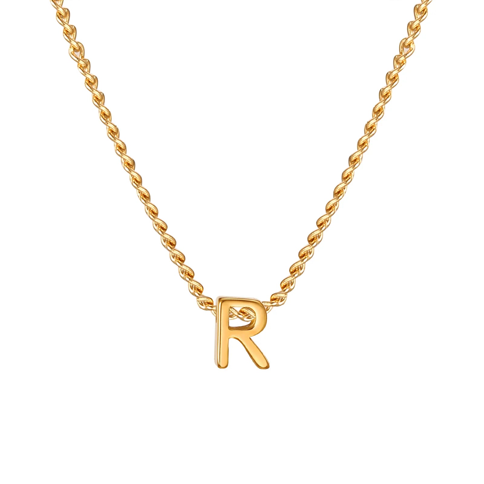 Chic Tiny A-Z Letters Necklaces for Women Girls, Gold Color Stainless Steel Initial Chokers,Small Pendent Necklaces Jewelry