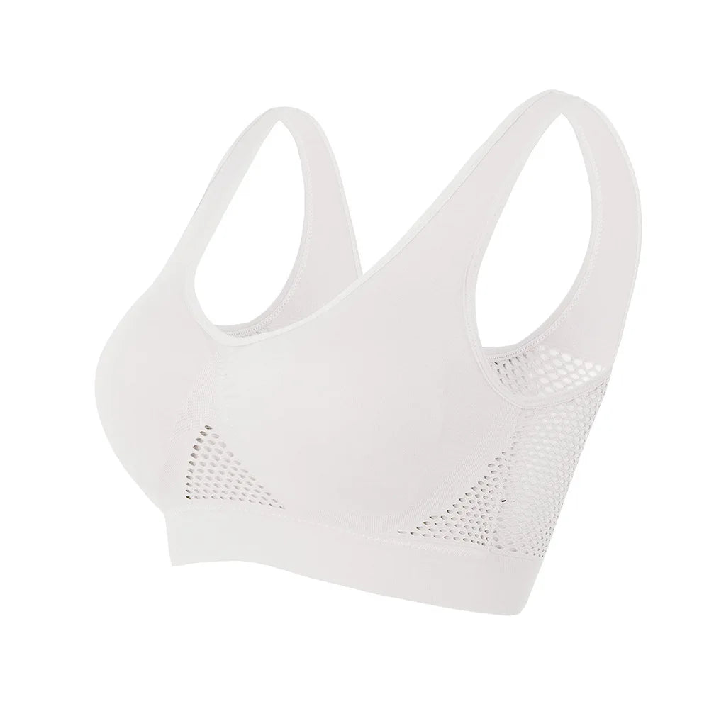 Reggiseno sportivo traspirante Fitness Fitness Women Brassere Rimovibile reggiseno sportivo imbottito Running palestra spinta senza cuciture.