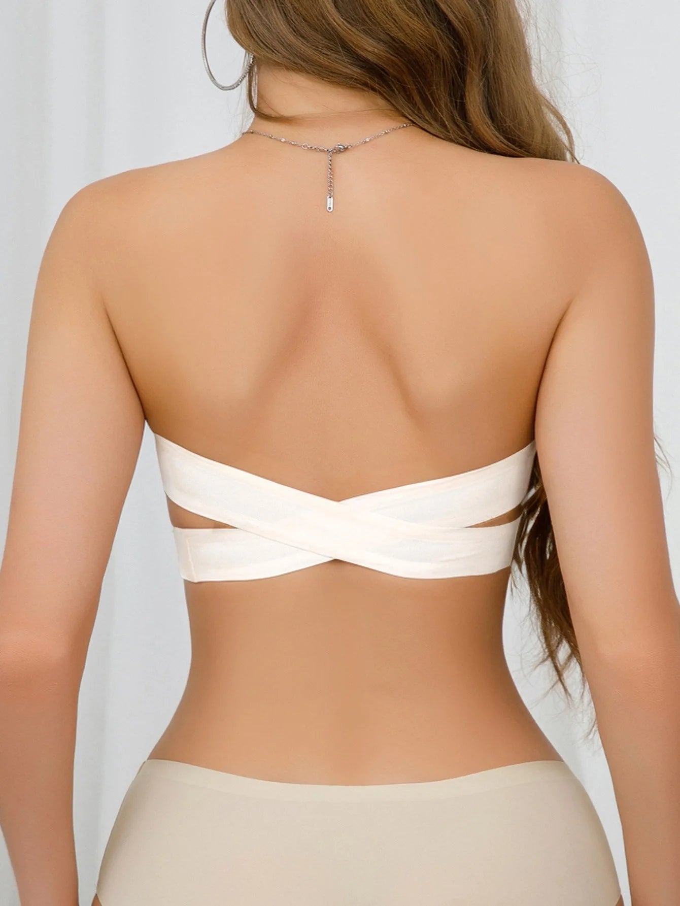 Popular Women's Strapless Bra Cross Side Buckle Underwear