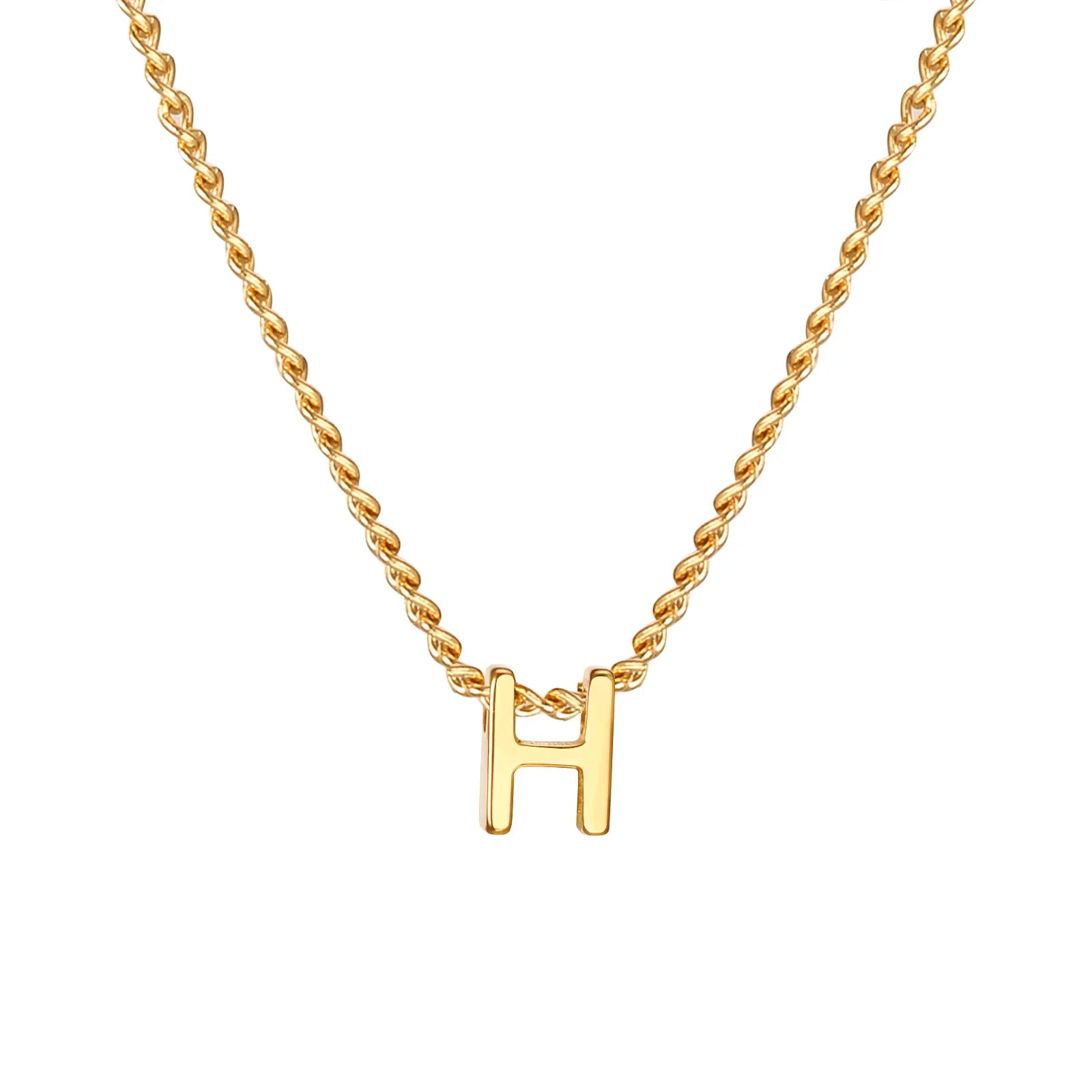 Chic Tiny A-Z Letters Necklaces for Women Girls, Gold Color Stainless Steel Initial Chokers,Small Pendent Necklaces Jewelry