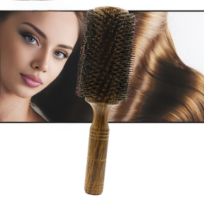 Jabalí Profesional cerebro de cabello redondo para mujeres y hombres peinando peinador salón peluquero de peluquería de madera redonda