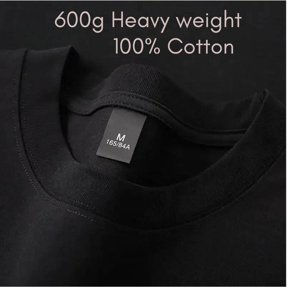 Camiseta -600g Camiseta masculina de manga curta grossa de algodão puro resistente - alta qualidade
