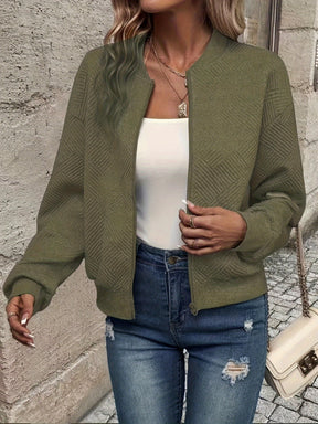 Giacca zip-up verde femminile-leggero e lavabile