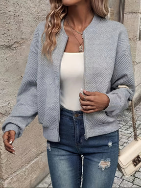 Giacca zip-up verde femminile-leggero e lavabile