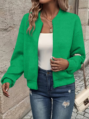 Giacca zip-up verde femminile-leggero e lavabile