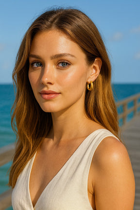 Semplici orecchini a cerchio in acciaio inossidabile per donne ragazze, color cerchio grande in argento oro, regali di gioielli delicati alla moda