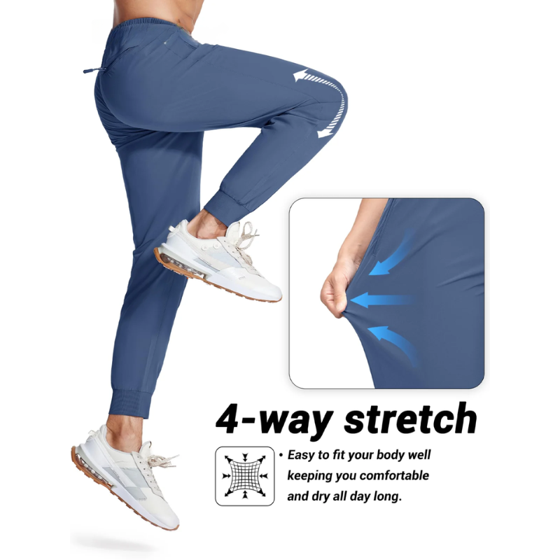 MIAMI MAG-Herren-Sportbekleidungshose, leichte, schnell trocknende Laufhose, Reißverschlusstaschen, sportliche Trainingshose, Jogger, Herren-Jogginghose