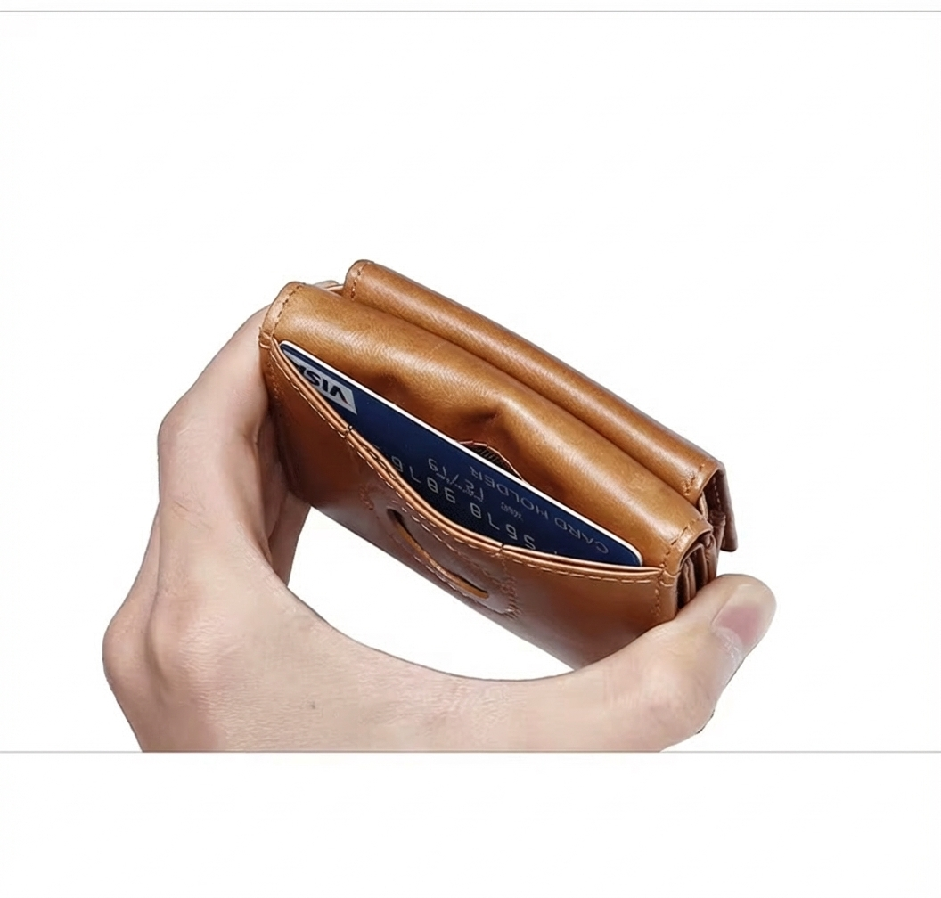 Portefeuille Airtag - Cuir véritable - Porte-carte Air Tag RFID