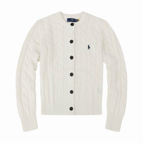 Autumn Winter Women’s Embroidered Knit Cardigan – Cozy Crew Neck Sweater Jacket