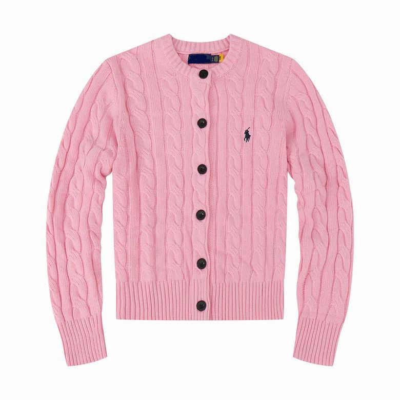 Autumn Winter Women’s Embroidered Knit Cardigan – Cozy Crew Neck Sweater Jacket