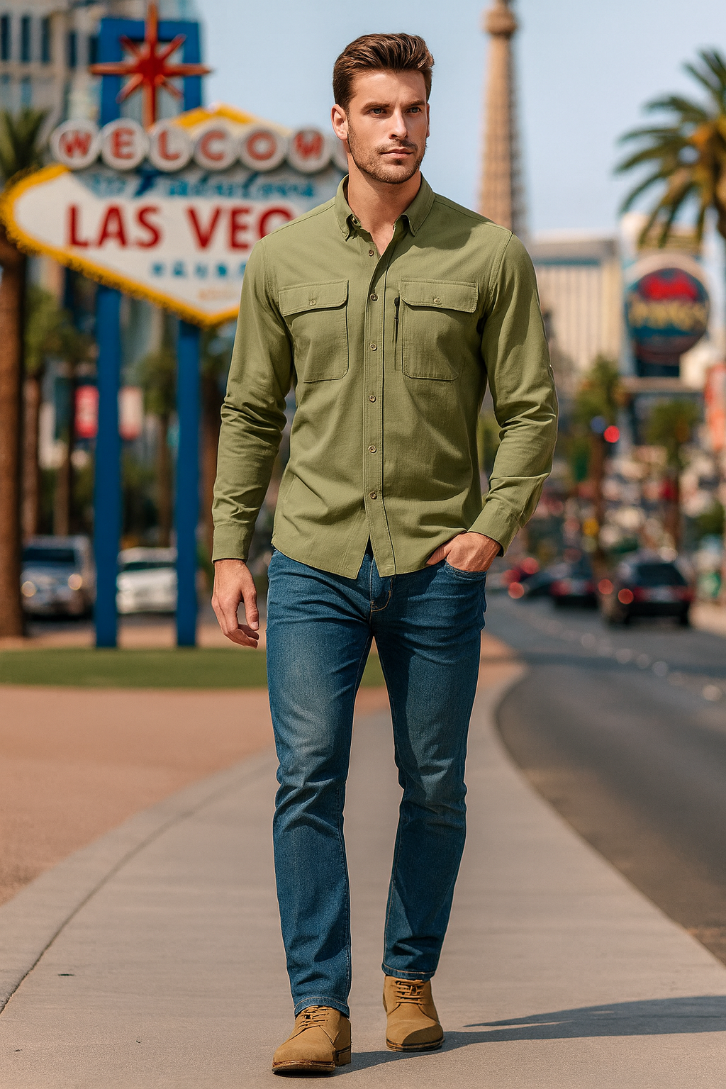 Camisa masculina de manga comprida de secagem rápida MIAMI TAC – proteção solar UPF 50+, malha respirável & Desempenho ao ar livre