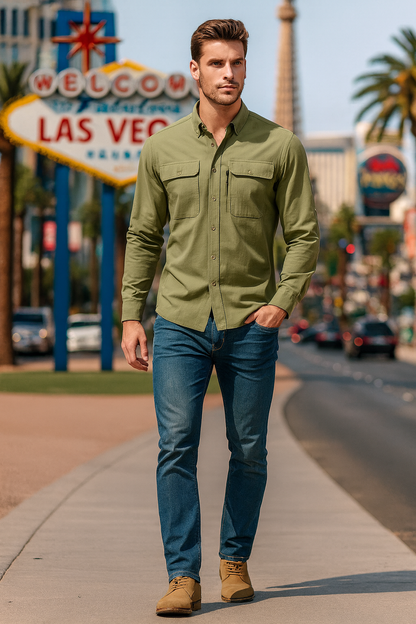 Camisa masculina de manga comprida de secagem rápida MIAMI TAC – proteção solar UPF 50+, malha respirável & Desempenho ao ar livre