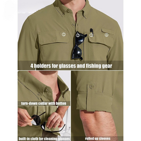 MIAMI TAC Men’s Quick-Dry Long Sleeve Shirt – UPF 50+ Sun Protection, Breathable Mesh & Outdoor Performance
