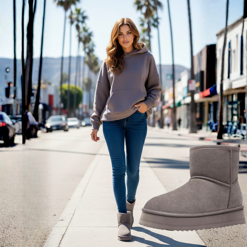 Women’s Warm Mini Mid-Calf Snow Boots – Thick-Bottomed, Fur-Lined Suede, Ultra-Comfortable Winter Shoes
