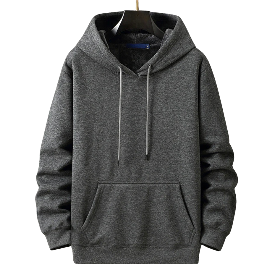 Giacca con cappuccio da uomo di grandi dimensioni con cappuccio a maniche lunghe, spessa, calda, foderata in pile, felpa maschile casual invernale L- 12XL