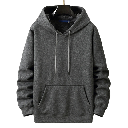 Giacca con cappuccio da uomo di grandi dimensioni con cappuccio a maniche lunghe, spessa, calda, foderata in pile, felpa maschile casual invernale L- 12XL