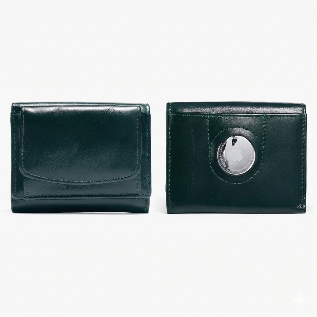 Portefeuille Airtag - Cuir véritable - Porte-carte Air Tag RFID