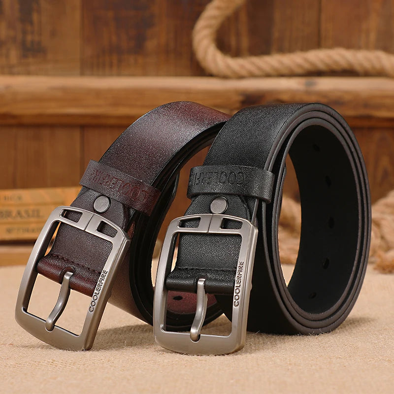 Men’s Vintage Leather Belt – Premium Cowskin & Classic Style