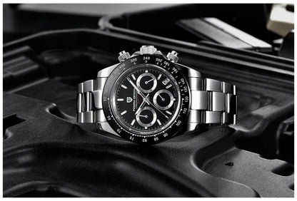 Relógio cronógrafo de quartzo de luxo masculino – à prova d'água & Estilo empresarial