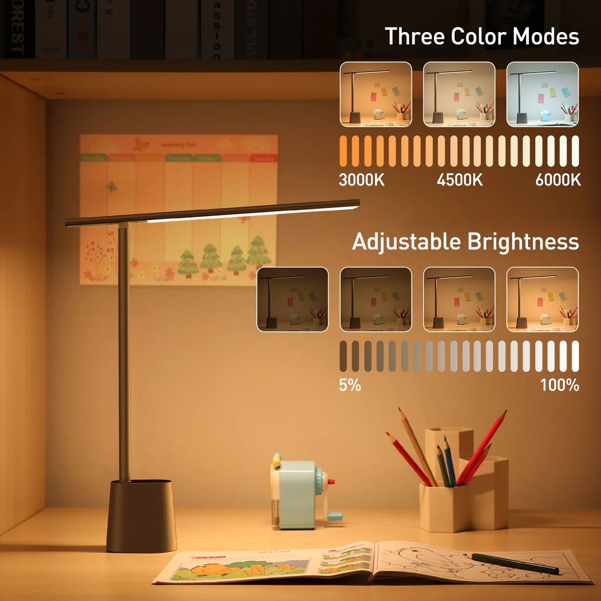 Baseus™ LED Desk Lamp - Eye Protection, Dimmable, Foldable & Smart Brightness