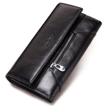 MIAMI DESIGN HUMER™ Women’s RFID Genuine Cowhide Leather Wallet – Anti-Theft & Anti-Pickpocket Long Clutch