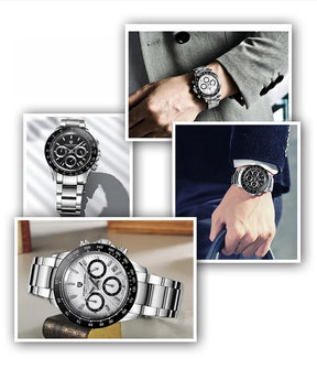 Männer Luxusquarz Chronograph Watch - wasserdicht und geschäftlicher Stil