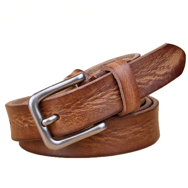 Corturas delgadas para un cinturón de metal de metal de cuero unisex genuino