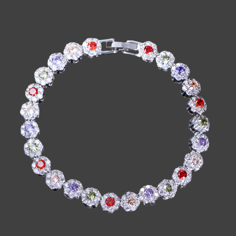 CWWZircons Topkvalitetskædeled Grøn Krystal Warp Armbånd Mode Kvinder Bryllupsfest Runde Cubic Zirconia armbånd CB086