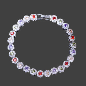 CWWZICCRONS Link a catena di alta qualità Link Verde Crystal Warp Bracciale Women Fette Wedding Party Round Cubic Zirconia Braccialetti CB086