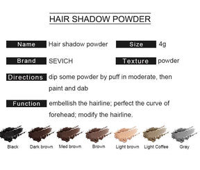 Sevich Haaransatzpulver 4G Haaransatz Schattenpulver Make -up Haar Concealer Natural Cover Unisex Haarausfall Produkt