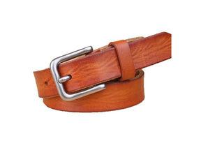 Dunne riemen voor unisex echte lederen riem metalen pengesp