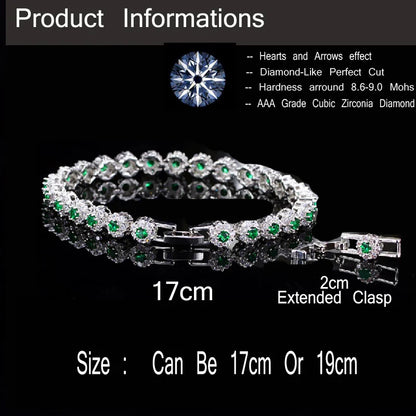 CWWZircons Topkvalitetskædeled Grøn Krystal Warp Armbånd Mode Kvinder Bryllupsfest Runde Cubic Zirconia armbånd CB086