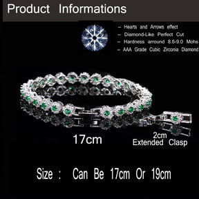CWWZICCRONS Link a catena di alta qualità Link Verde Crystal Warp Bracciale Women Fette Wedding Party Round Cubic Zirconia Braccialetti CB086