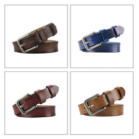 Dunne riemen voor unisex echte lederen riem metalen pengesp