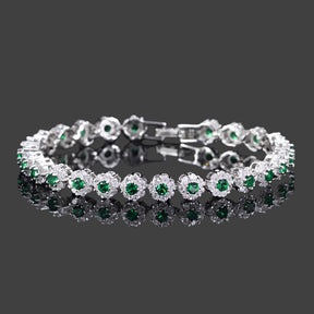 CWWZICCRONS Link a catena di alta qualità Link Verde Crystal Warp Bracciale Women Fette Wedding Party Round Cubic Zirconia Braccialetti CB086