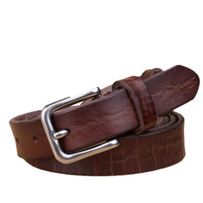 Dunne riemen voor unisex echte lederen riem metalen pengesp