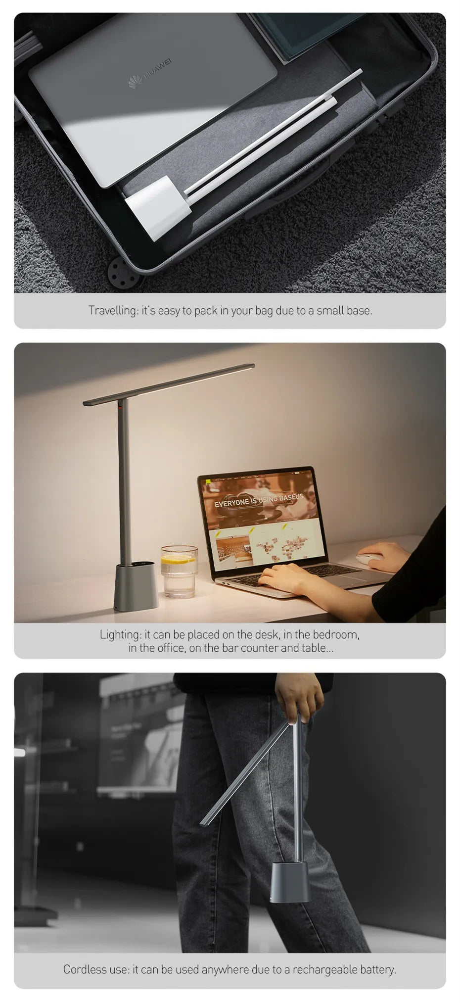 Basis ™ LED -Schreibtischlampe - Augenschutz, dimmbare, faltbare und intelligente Helligkeit