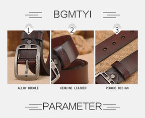 Vintage Ledergürtel für Herren - Premium Cowskin & Classic Style