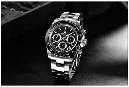 Relógio cronógrafo de quartzo de luxo masculino – à prova d'água & Estilo empresarial