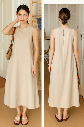 Robe maxi d'été - fluide, élégant et floue du corps