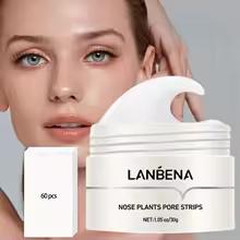 LANBENA Blackhead Remover Peel Off Mask Aloe Vera Extract Oil Control Nose Mask with 180pcs Cleanses for Deep Clean Hydrating