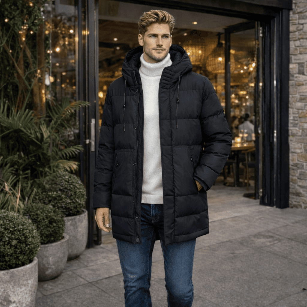 Premium herrtermojacka — Elegance &Cgammalt skydd