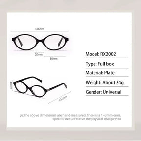 Glasses -Minimalist Oval Frame Glasses – Blue Light & Custom Prescription