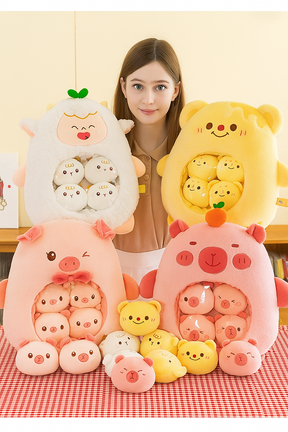 Schattig dieren pluche kussen - mini candy tas poppen voor kindercadeaus