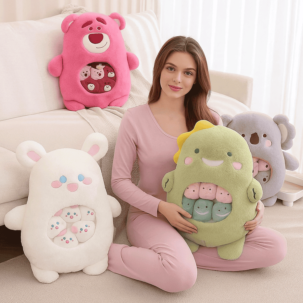 Schattig dieren pluche kussen - mini candy tas poppen voor kindercadeaus