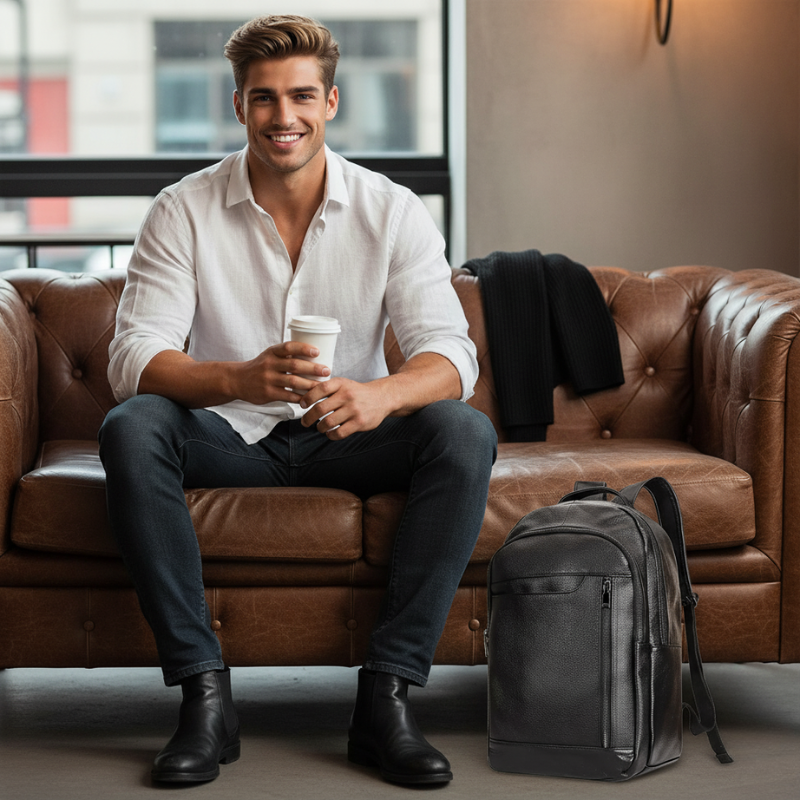Genuine Leather Unisex Backpack – Elegance Meets Everyday Function