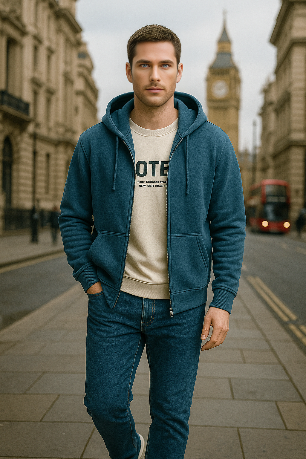 M–12XL - Felpa con cappuccio da uomo di grandi dimensioni - Zip, foderata in pile, cotone, vestibilità casual