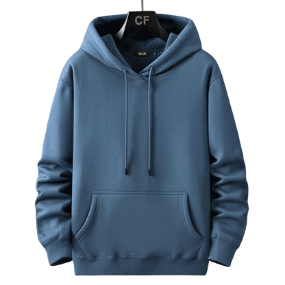 Giacca con cappuccio da uomo di grandi dimensioni con cappuccio a maniche lunghe, spessa, calda, foderata in pile, felpa maschile casual invernale L- 12XL