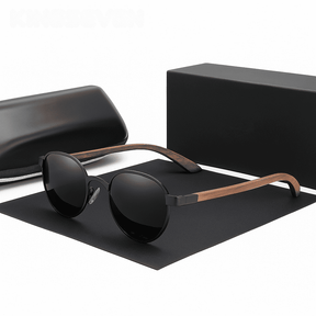 Sonnenbrille -Handgefertigte Walnussholz -Sonnenbrillen -Unisex -Design mit polarisierten Spiegellinsen und UV400 -Schutz